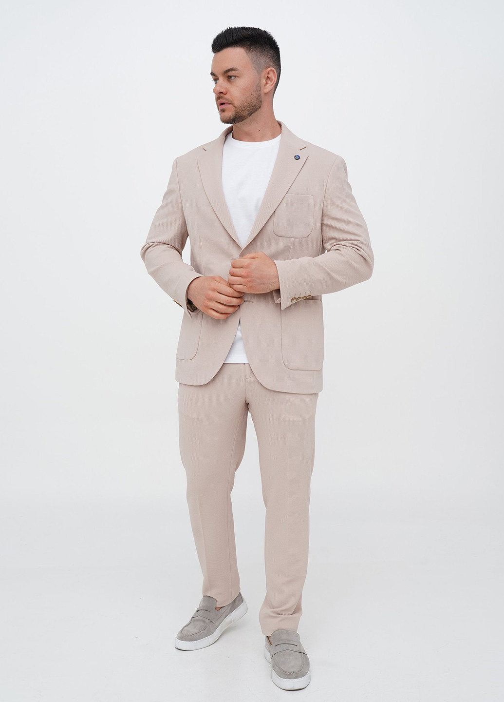 Бежевий демісезонний костюм (піджак, штани) брючний Trend Collection