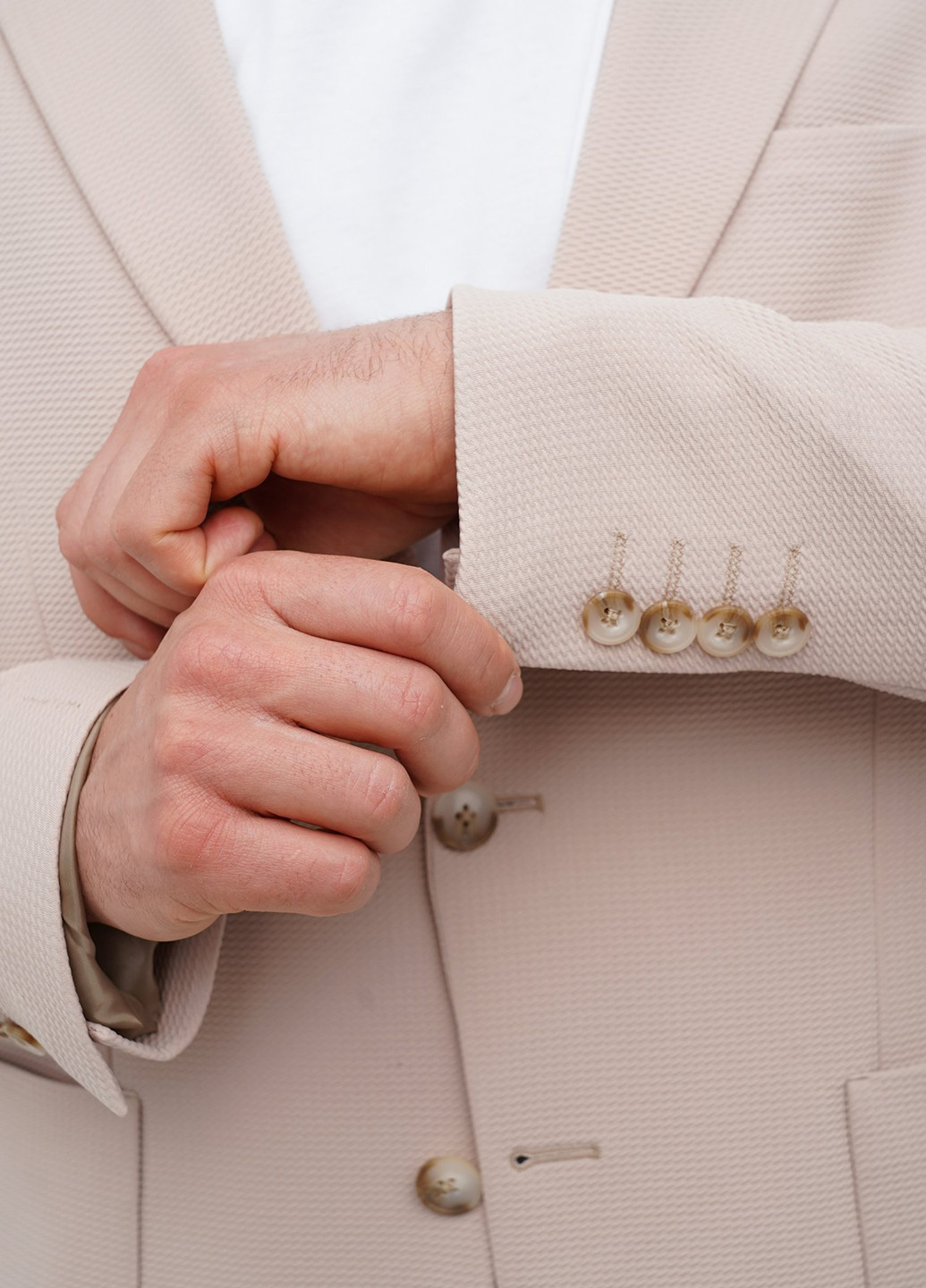 Бежевий демісезонний костюм (піджак, штани) брючний Trend Collection