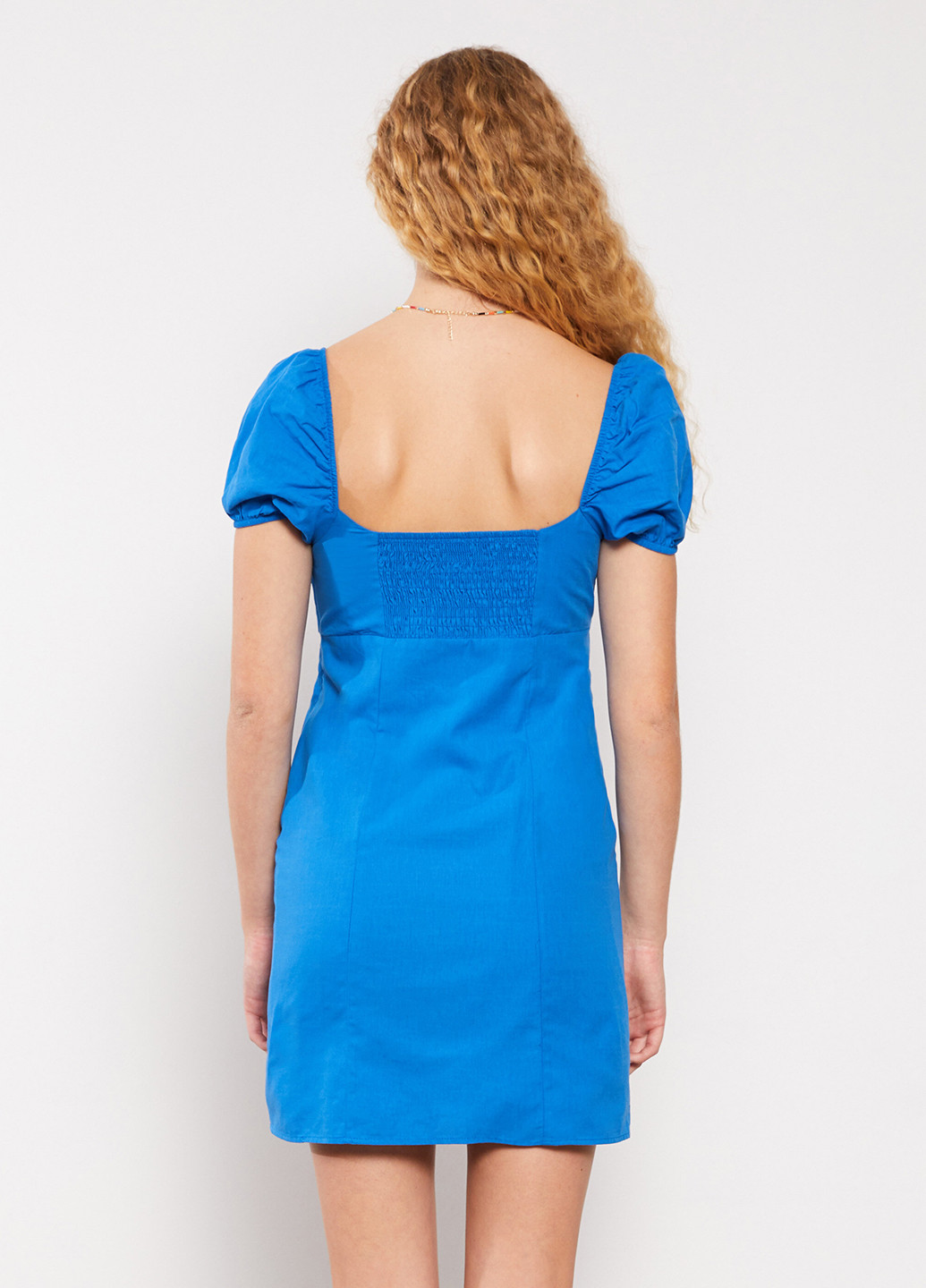 Блакитна кежуал сукня з відкритими плечима LC Waikiki однотонна