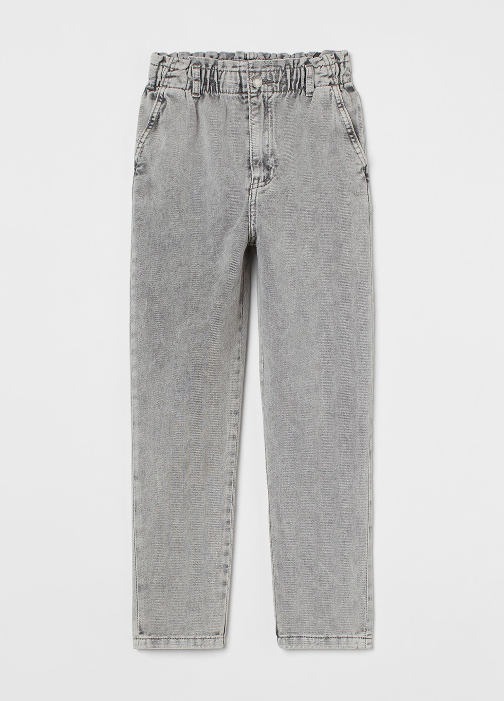 Светло-серые демисезонные мом фит джинсы H&M