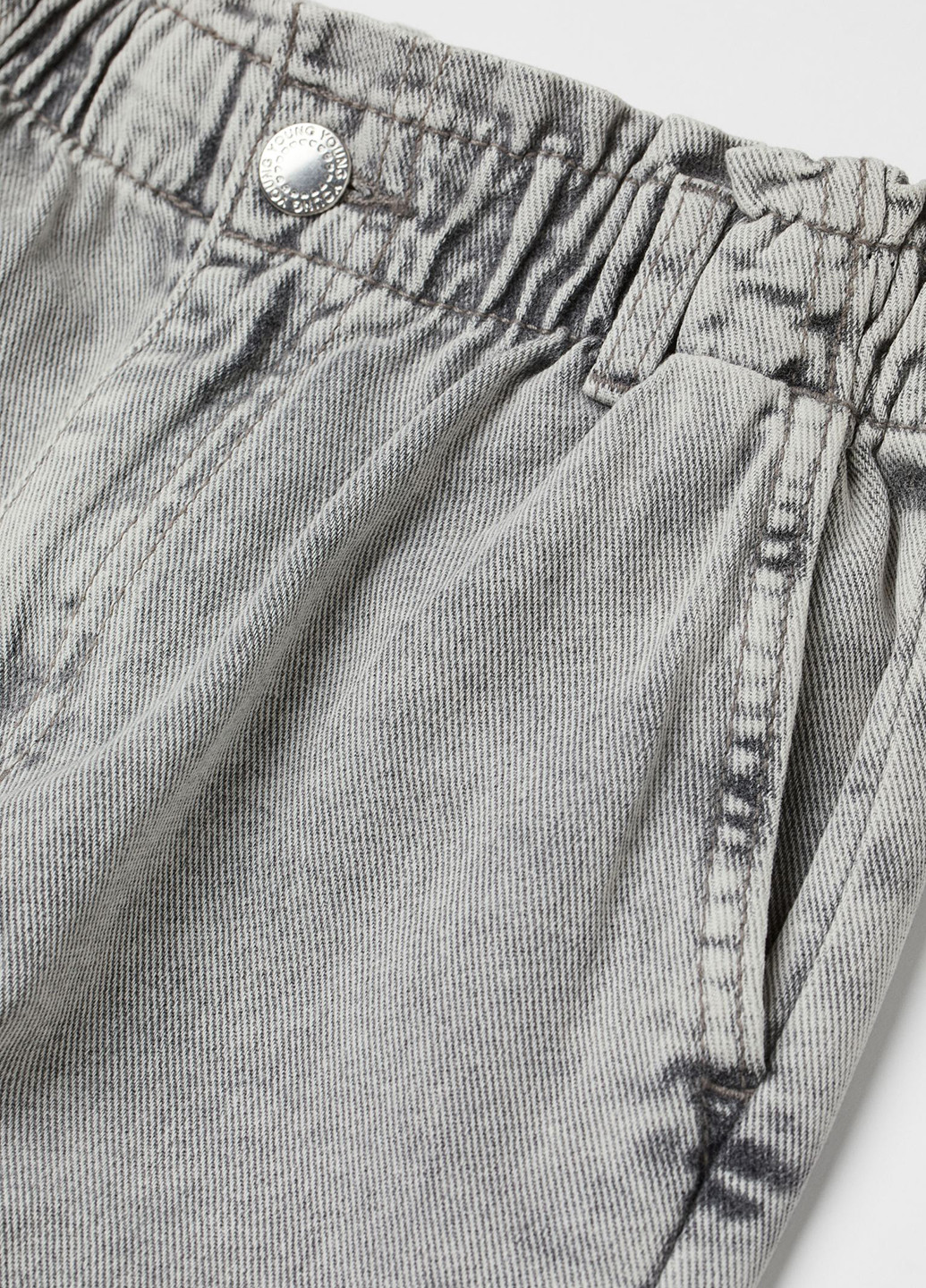 Светло-серые демисезонные мом фит джинсы H&M