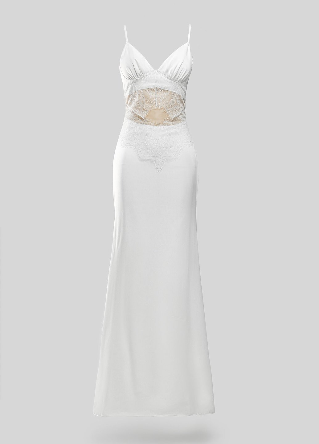 Молочное коктейльное, кэжуал платье силуэтная, платье-комбинация, с открытой спиной Gepur однотонное