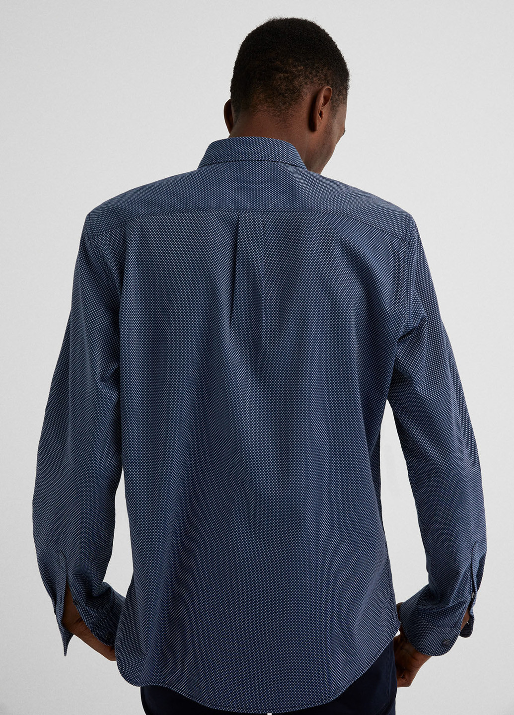 Синяя кэжуал рубашка в горошек Springfield с длинным рукавом