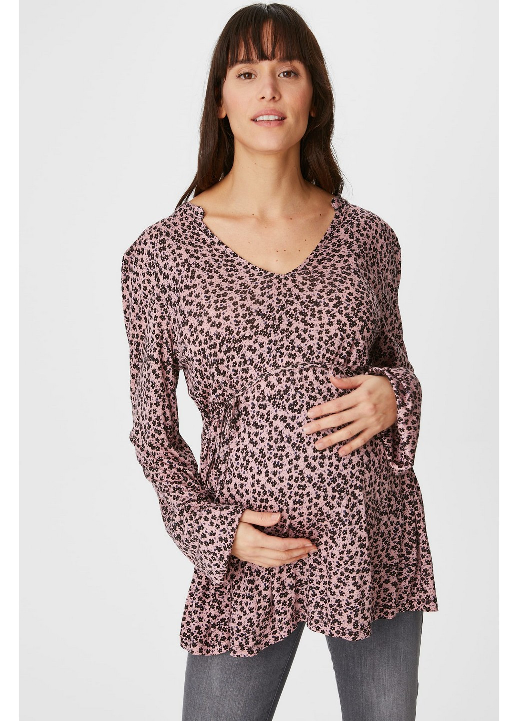 Розовая демисезонная блузка для беременных C&A