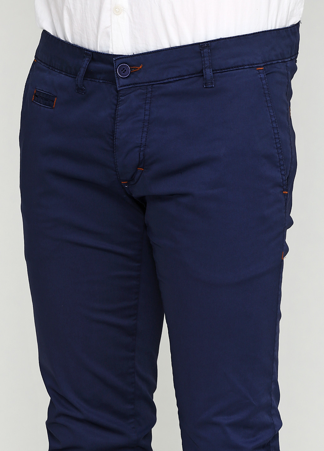 Темно-синие кэжуал демисезонные со средней талией брюки Paul Martin's