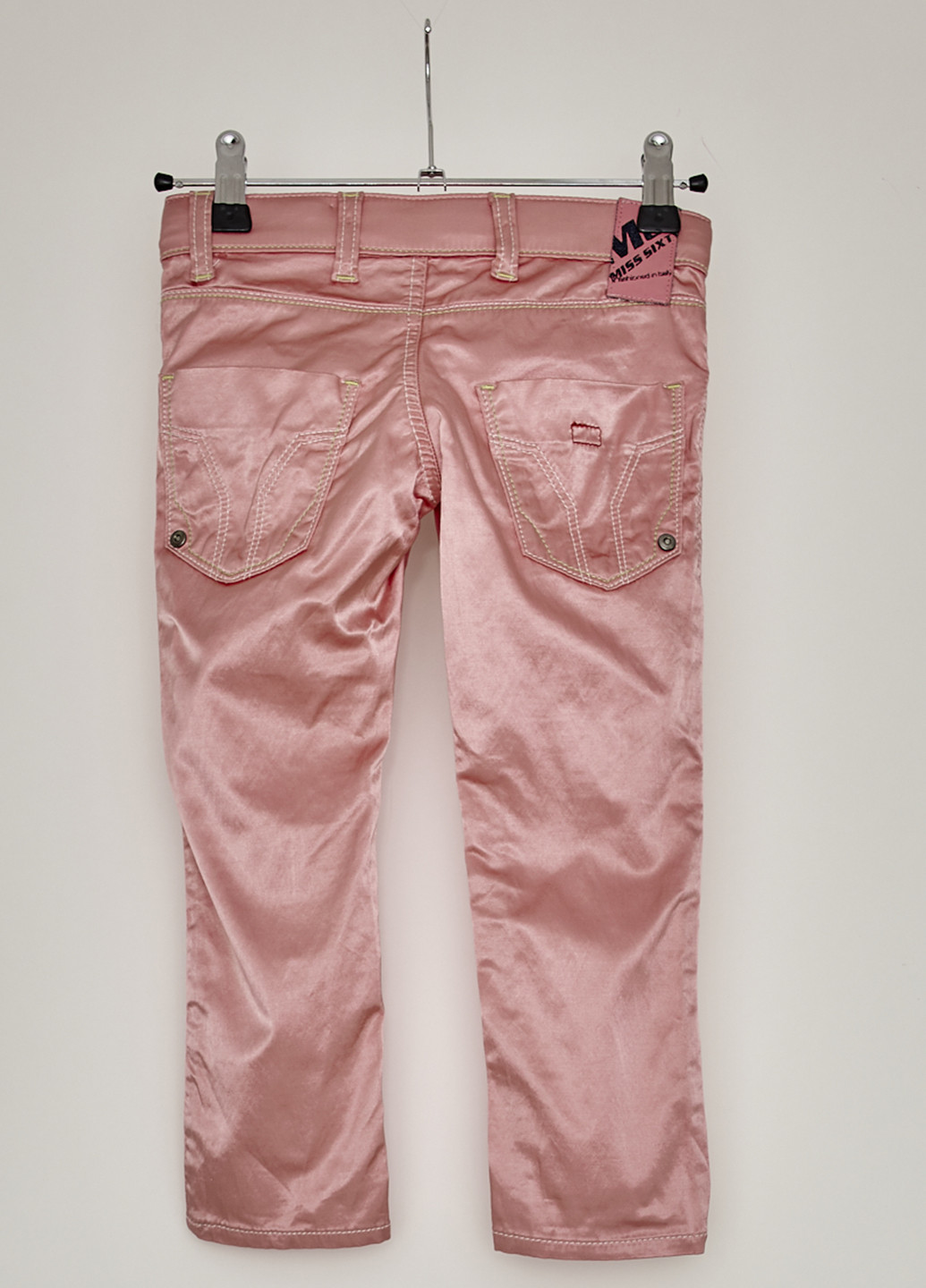 Розовые джинсовые демисезонные зауженные брюки Miss Sixty