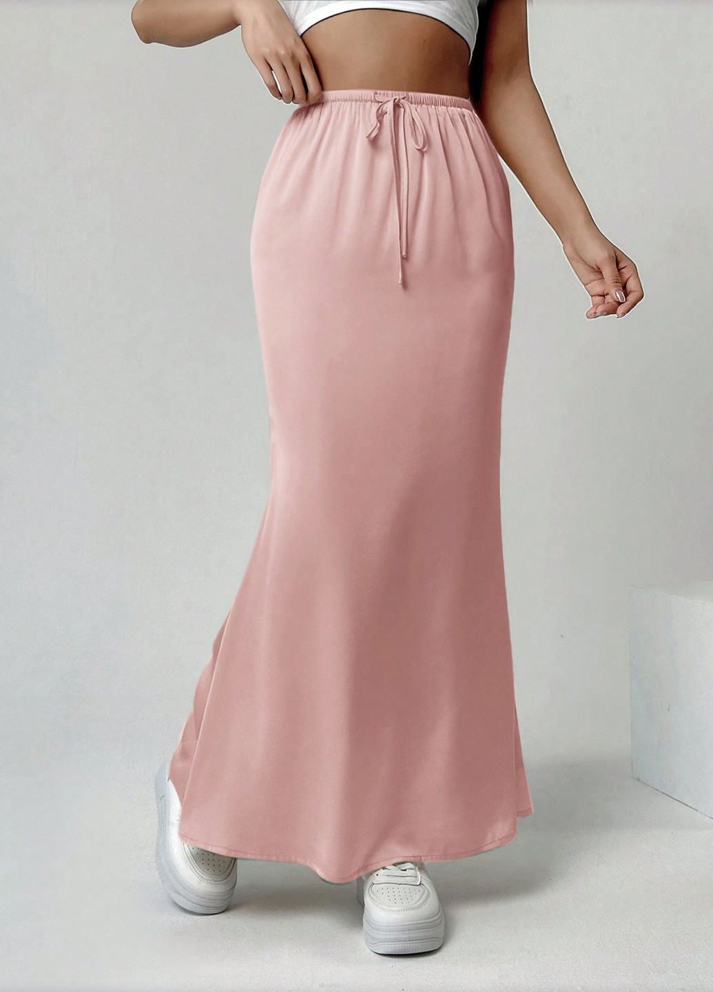 Розовая кэжуал однотонная юбка SHEIN а-силуэта (трапеция)