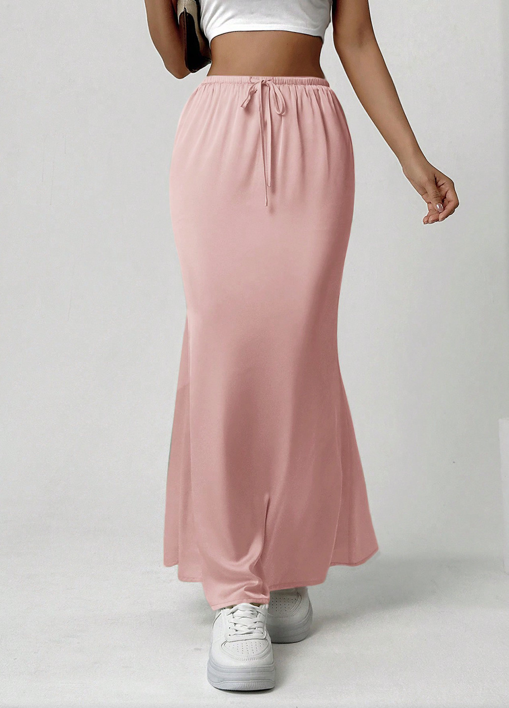 Розовая кэжуал однотонная юбка SHEIN а-силуэта (трапеция)