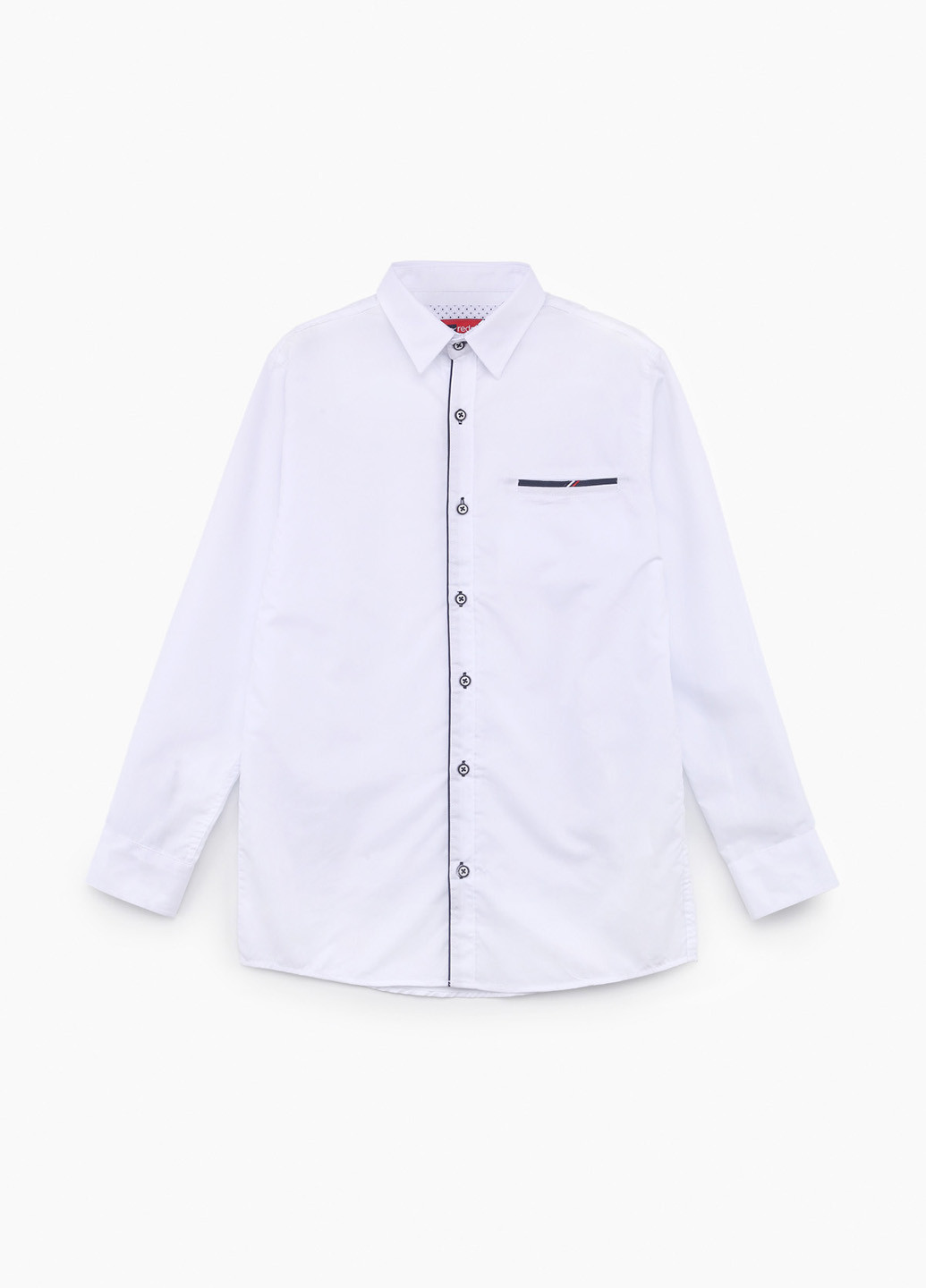 Белая классическая рубашка однотонная Redpolo