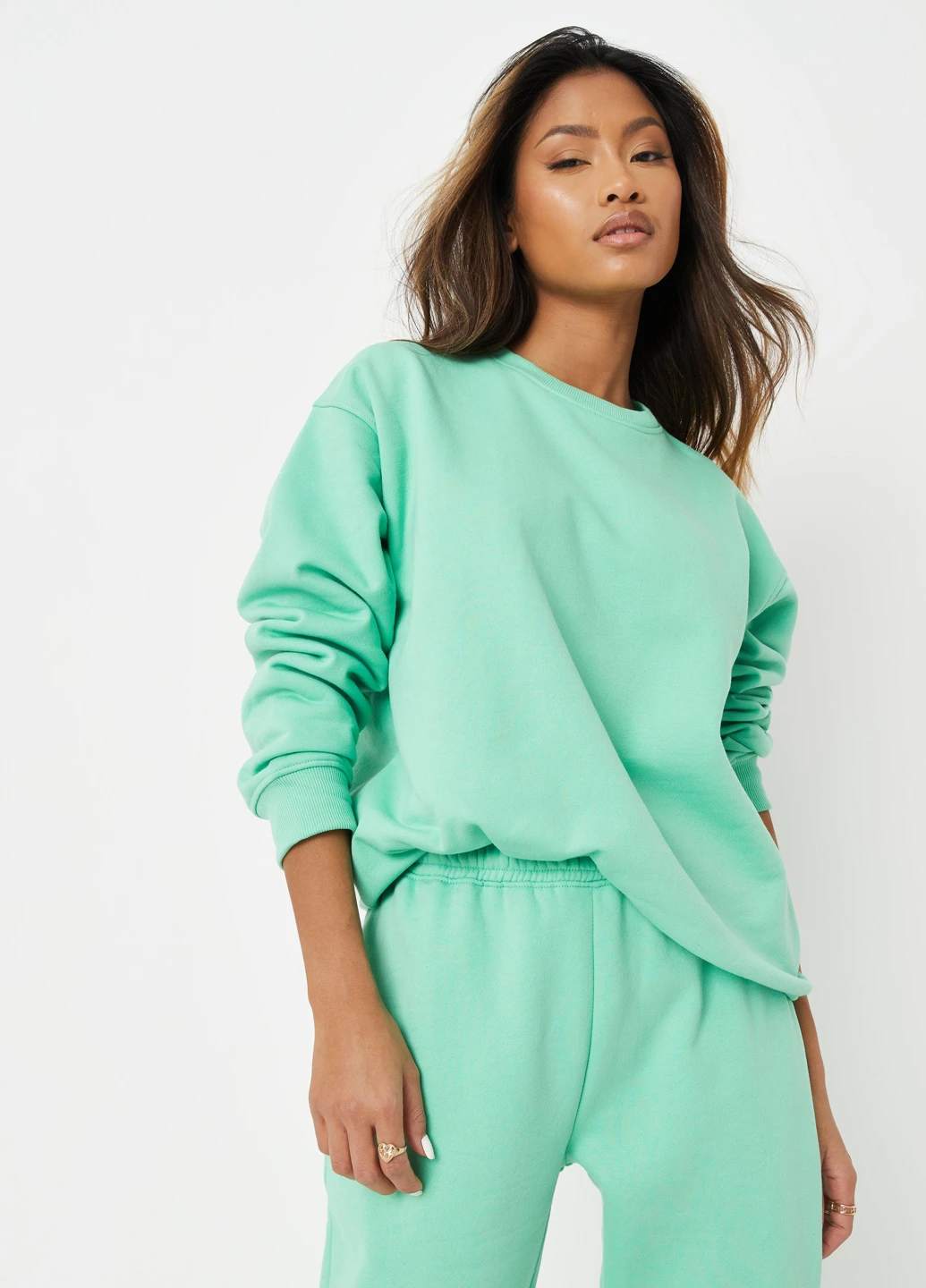 Бірюзовий світшот Missguided однотонний без декору (276131831)
