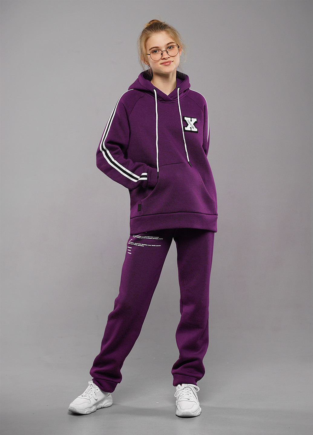 Фіолетовий демісезонний пурпурний спортивний костюм брючний Sinthia