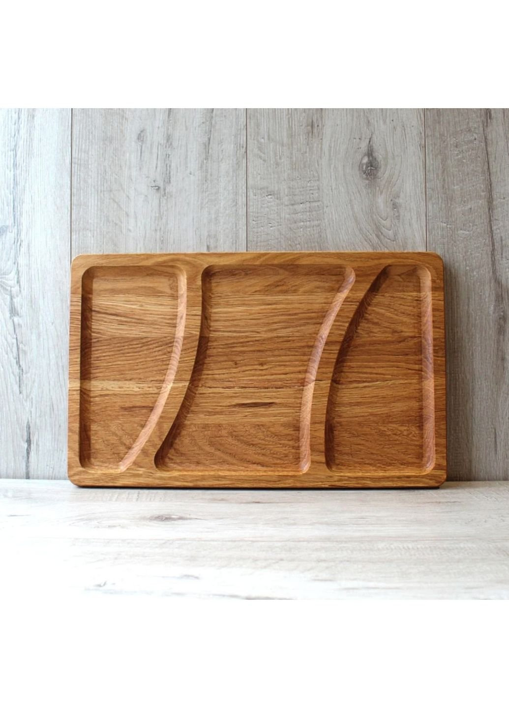 Менажница прямоугольная Дерево Карпат Т-51-Дуб 3 секции 25х35 см No Brand (253868405)