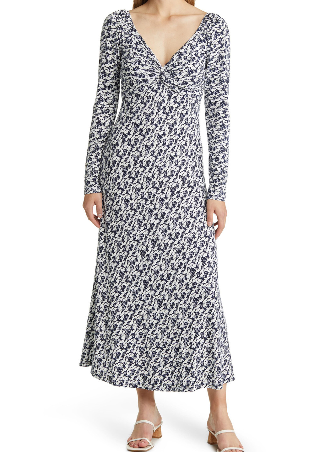 Комбинированное кэжуал платье клеш Boden с цветочным принтом