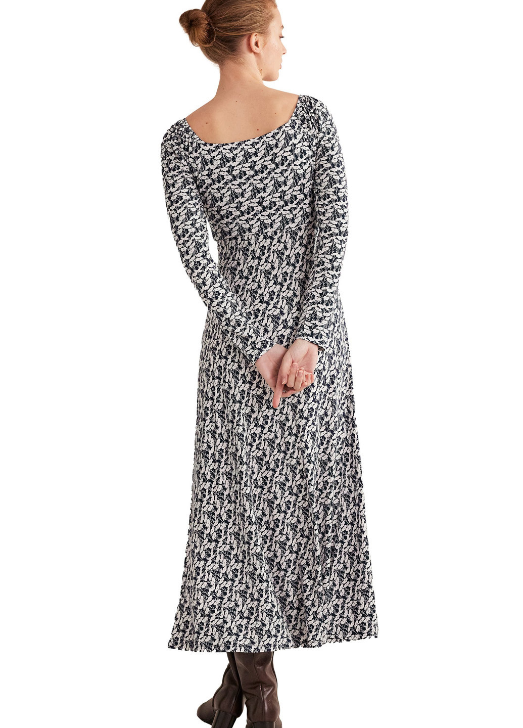 Комбинированное кэжуал платье клеш Boden с цветочным принтом