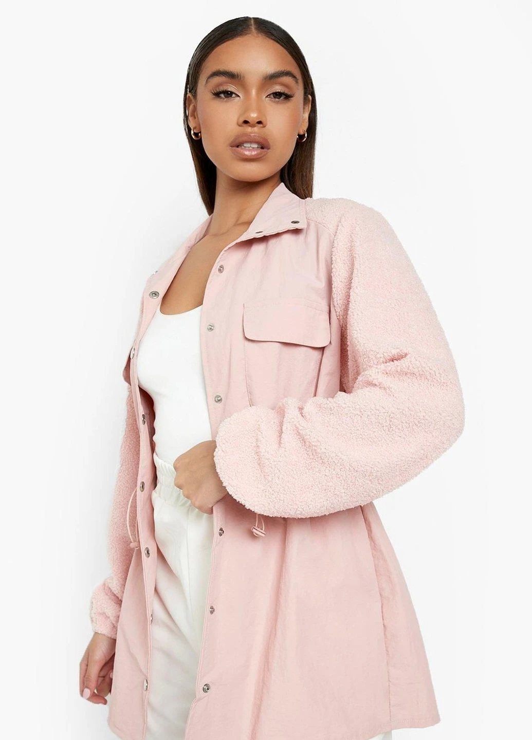 Розовая демисезонная куртка Boohoo