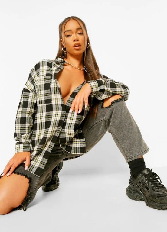 Цветная кэжуал рубашка в клетку Boohoo