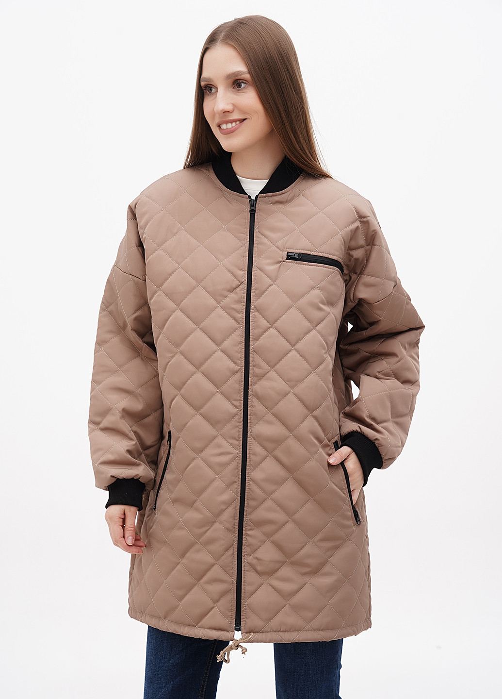 Бежевая демисезонная куртка Boohoo