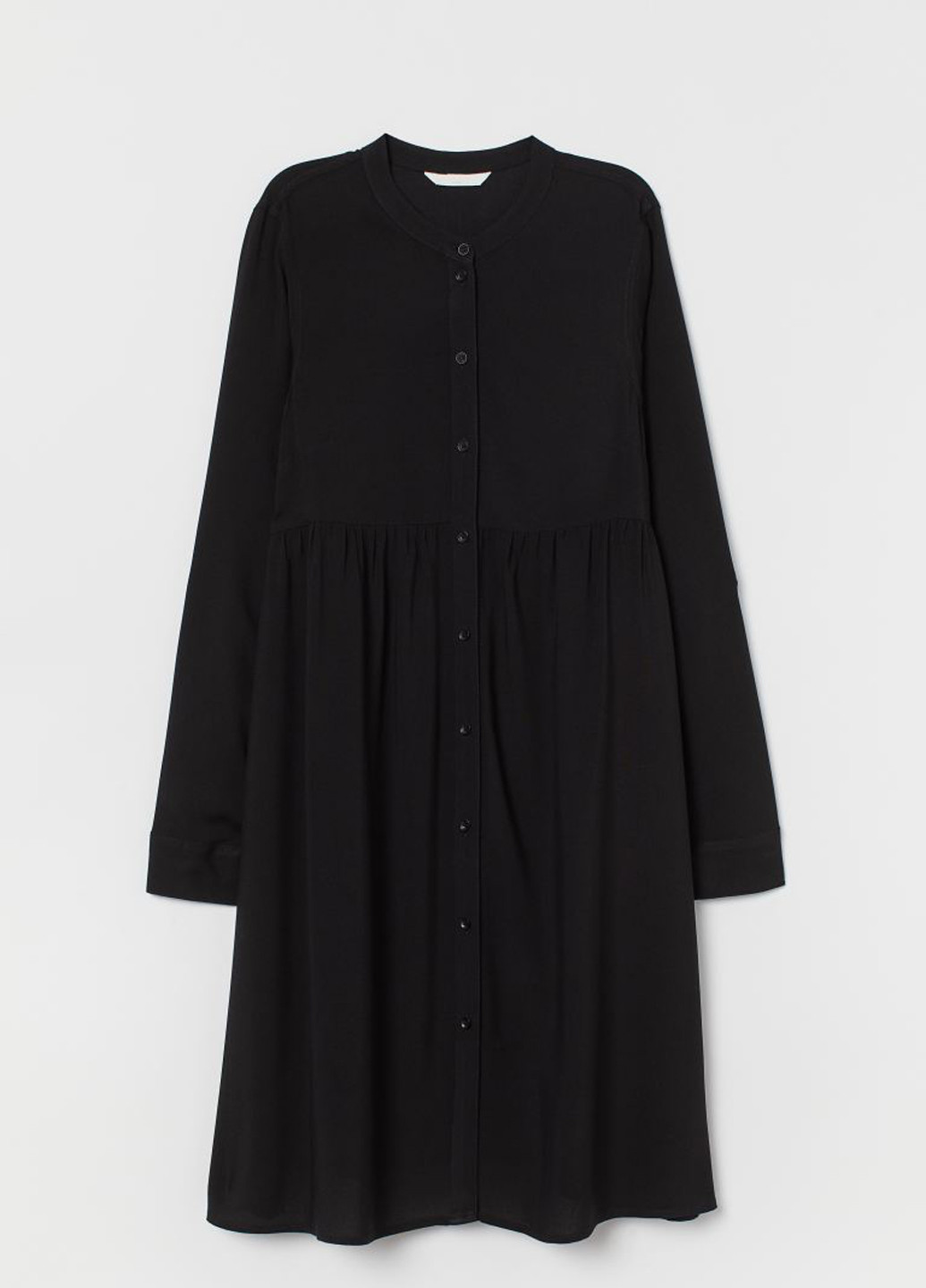 Черное кэжуал платье рубашка H&M однотонное