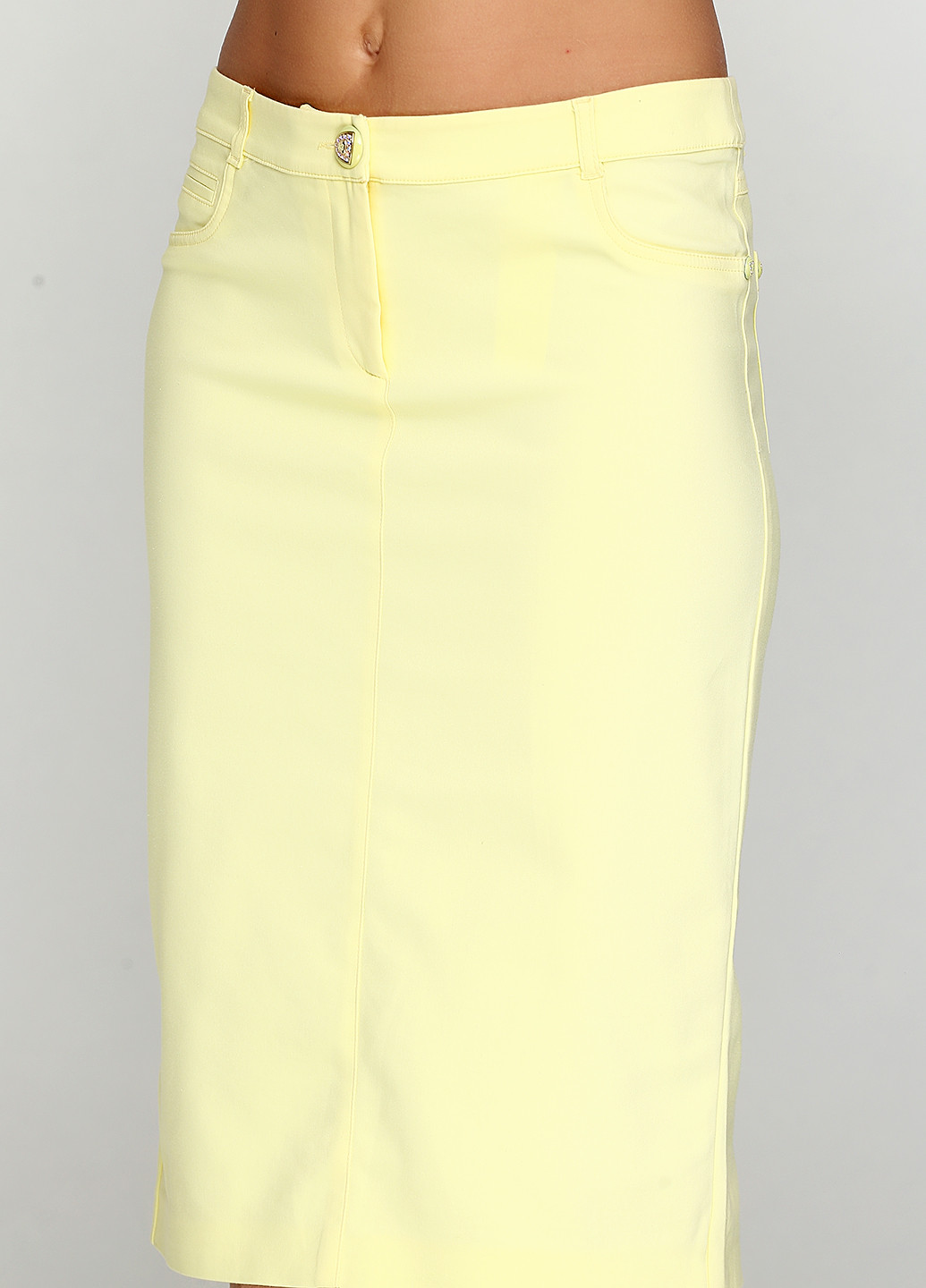 Желтая кэжуал однотонная юбка Sassofono карандаш