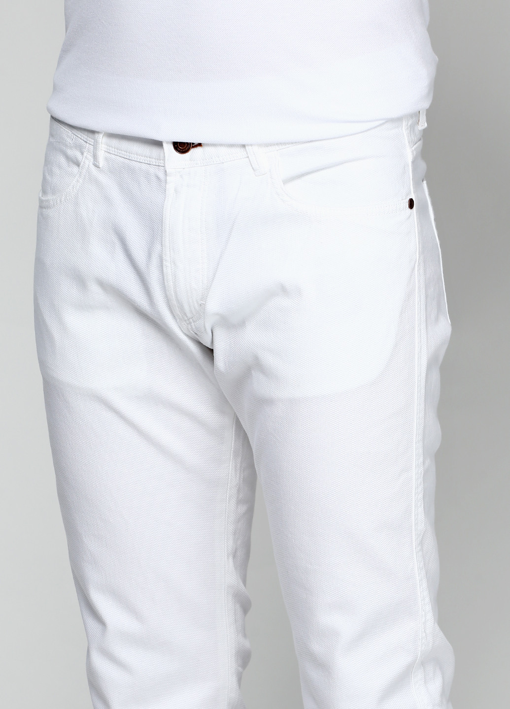 Белые демисезонные зауженные джинсы Massimo Dutti