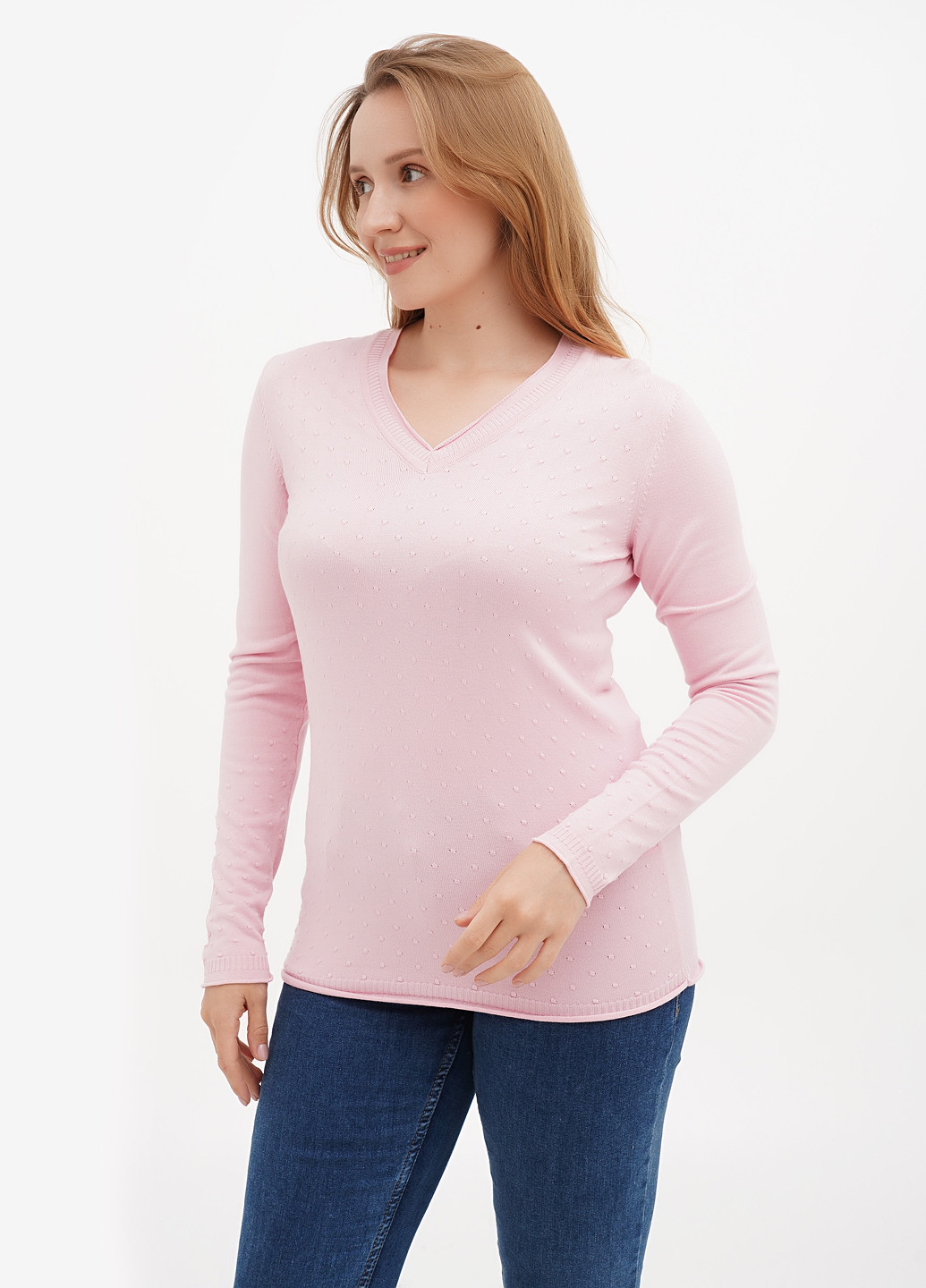 Светло-розовый демисезонный пуловер пуловер Sassofono