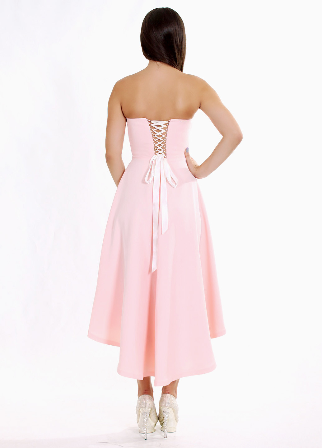 Розовое коктейльное платье клеш Enigma с геометрическим узором