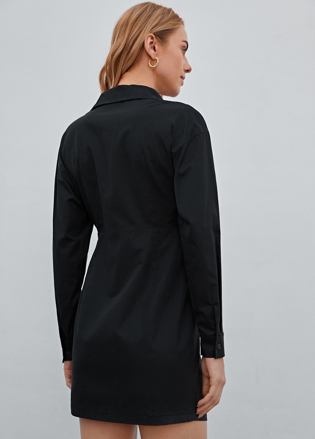 Чорна кежуал сукня сукня-жакет SHEIN однотонна