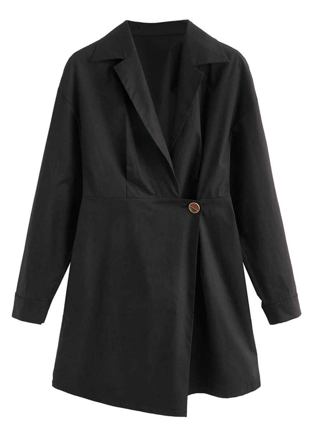 Чорна кежуал сукня сукня-жакет SHEIN однотонна