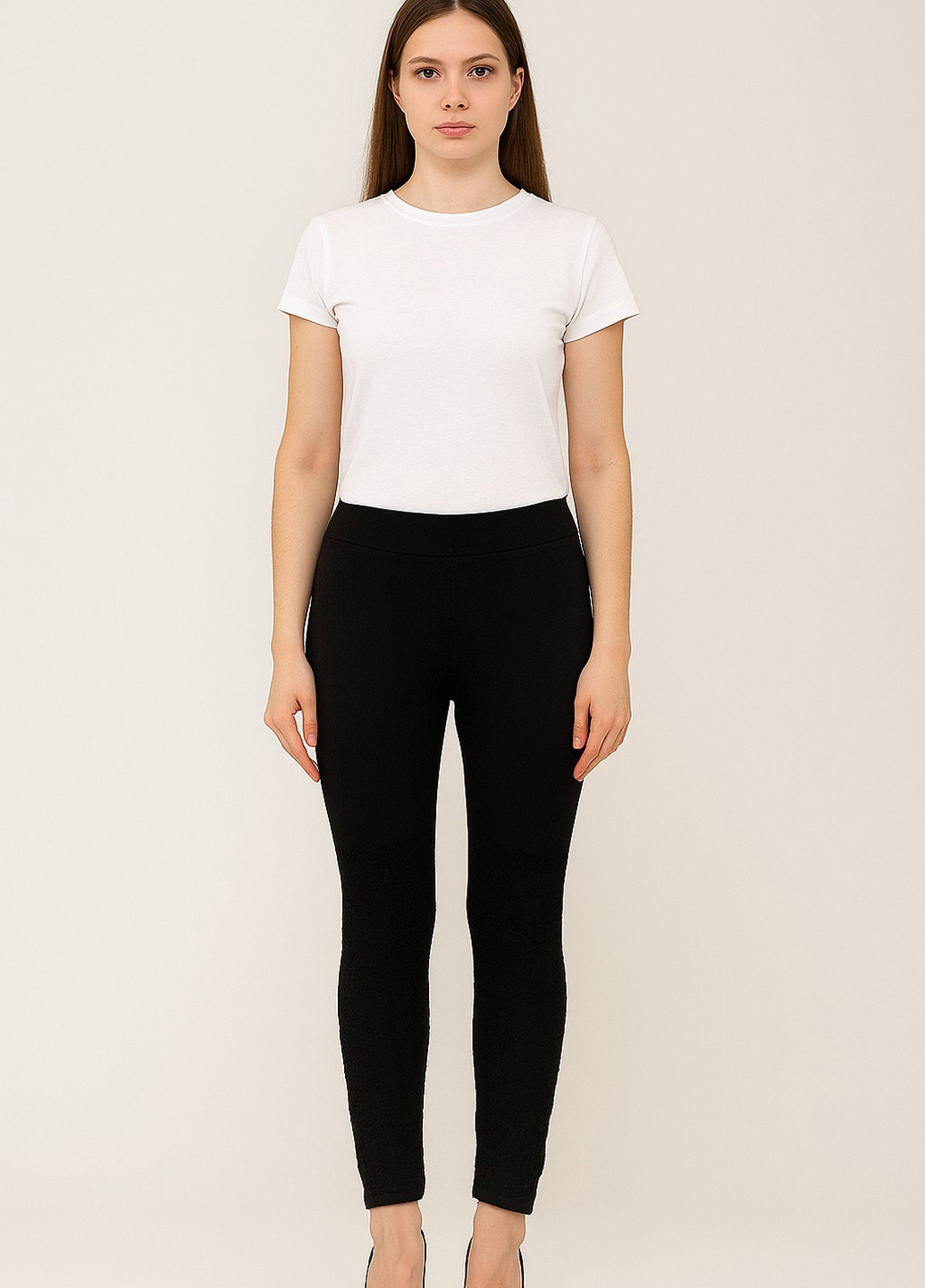 Черные демисезонные леггинсы Sassofono