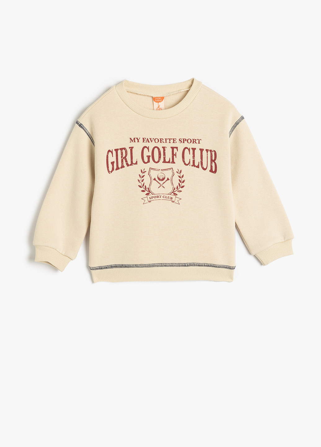 KOTON свитшот надпись бежевый кэжуал хлопок, трикотаж