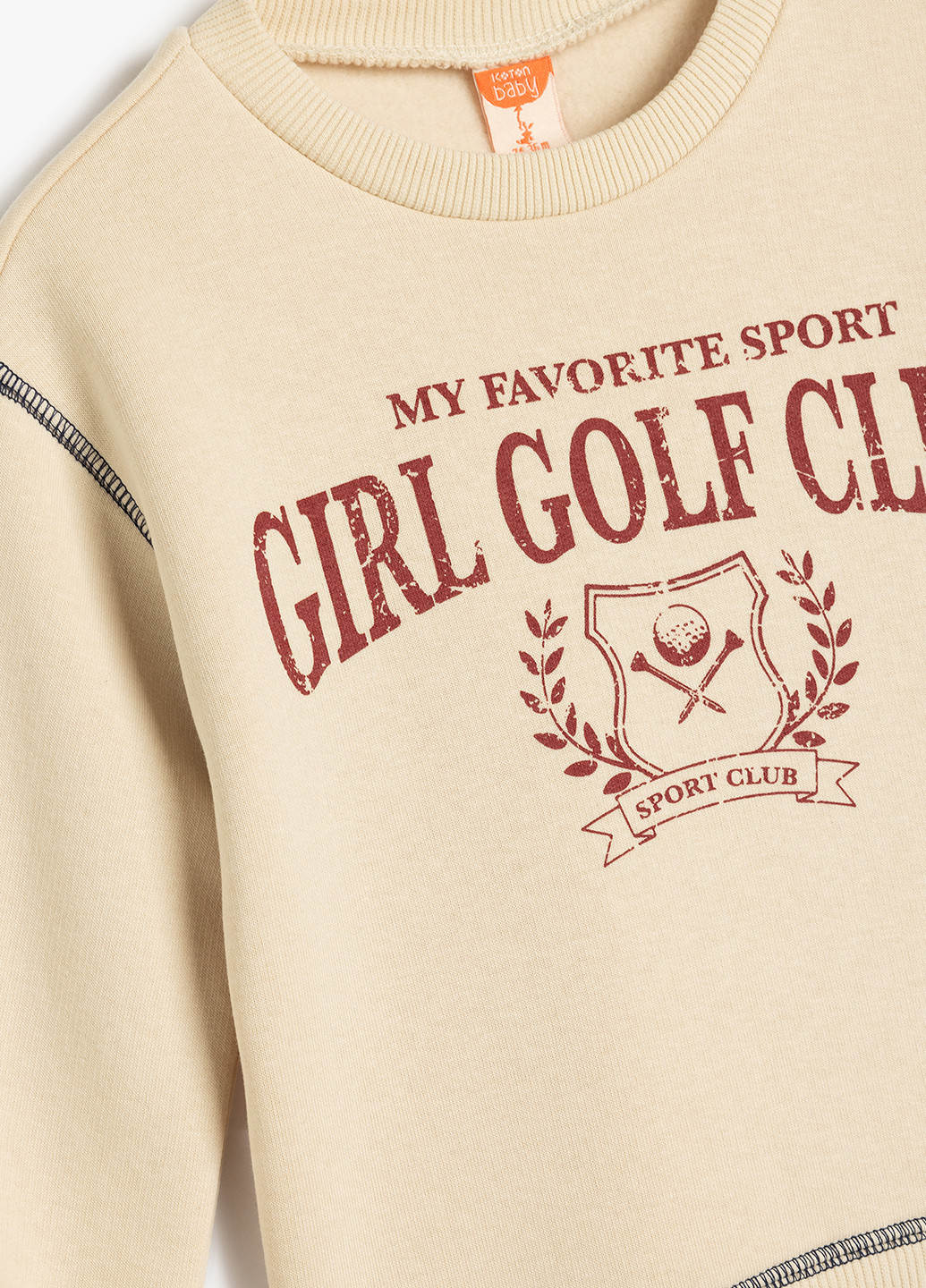 KOTON свитшот надпись бежевый кэжуал хлопок, трикотаж