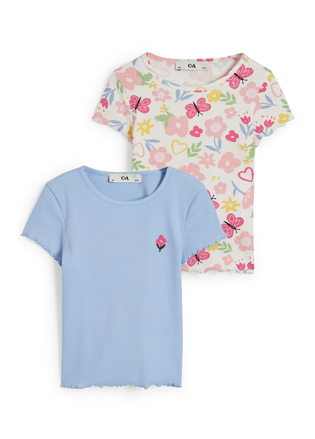 Комбинированная летняя футболка (2 шт.) C&A