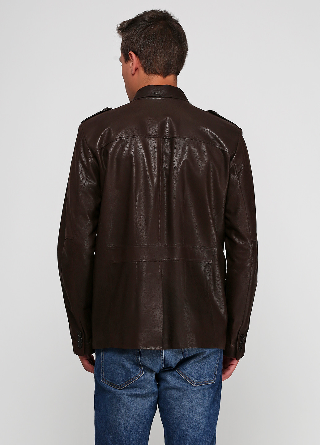 Темно-коричневая демисезонная куртка замшевая Franco Rossetti
