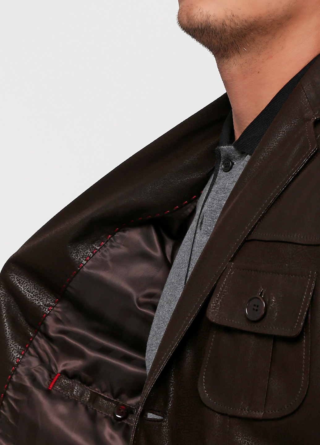 Темно-коричнева демісезонна куртка замшева Franco Rossetti
