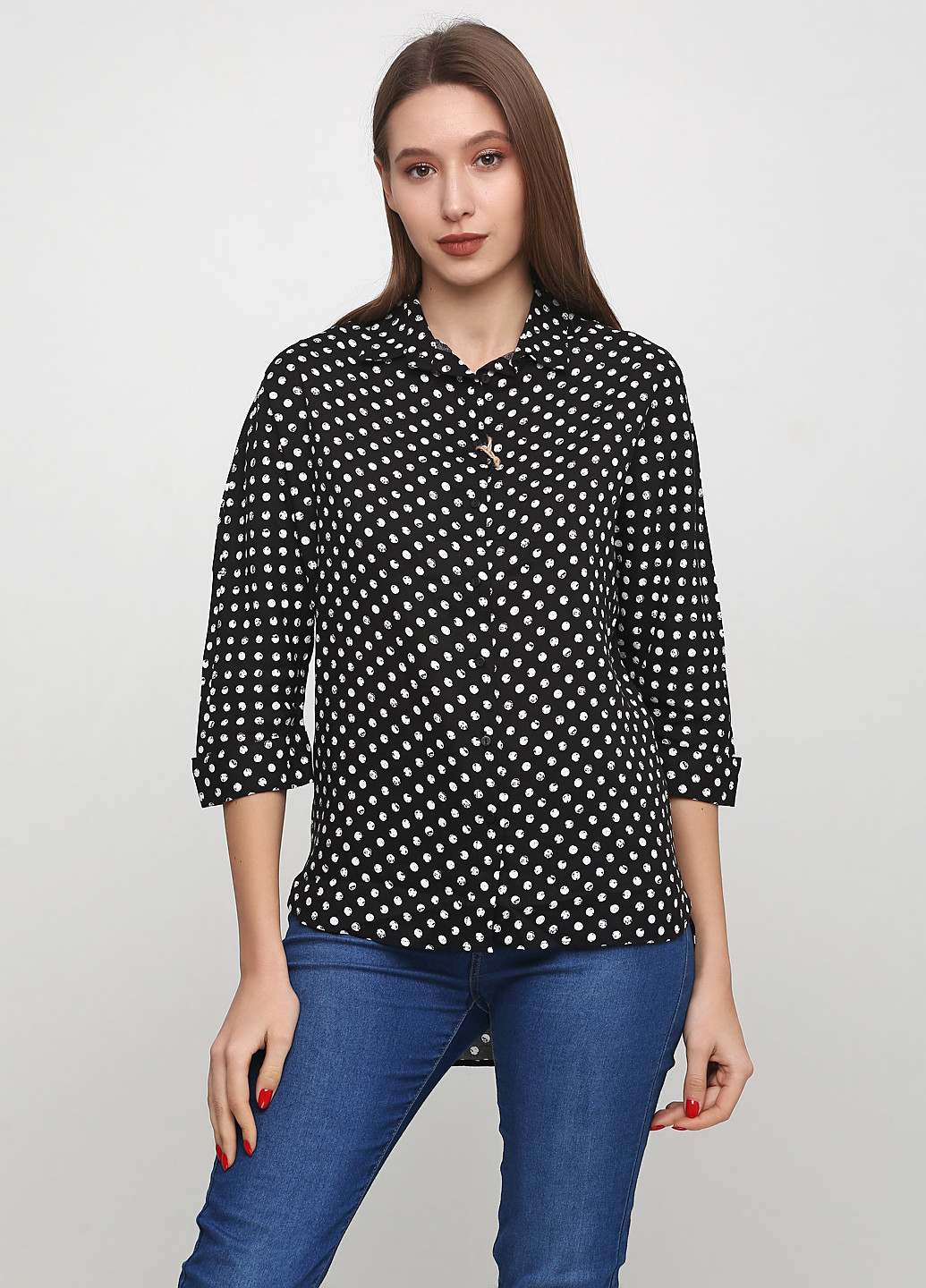 Черная кэжуал рубашка с геометрическим узором Madoc Jeans