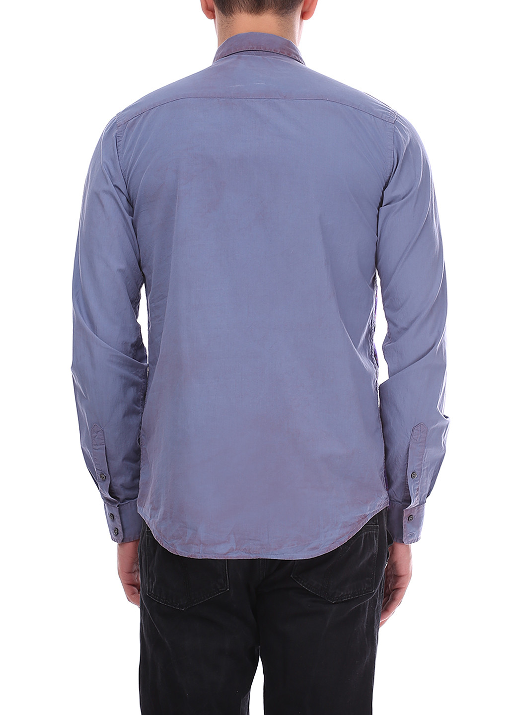 Синяя кэжуал рубашка однотонная Custo Barcelona с длинным рукавом