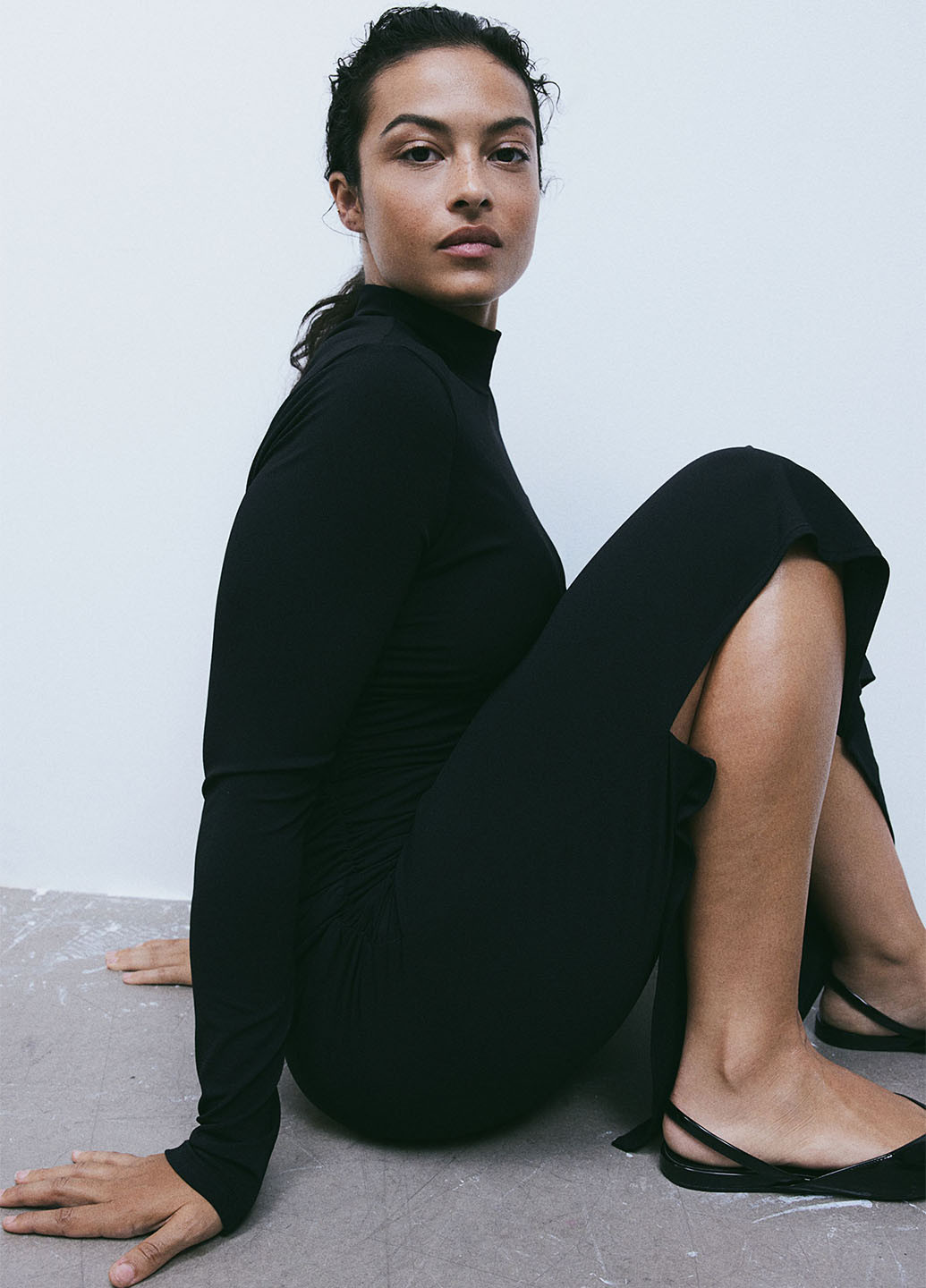 Чорна кежуал сукня сукня-водолазка H&M однотонна