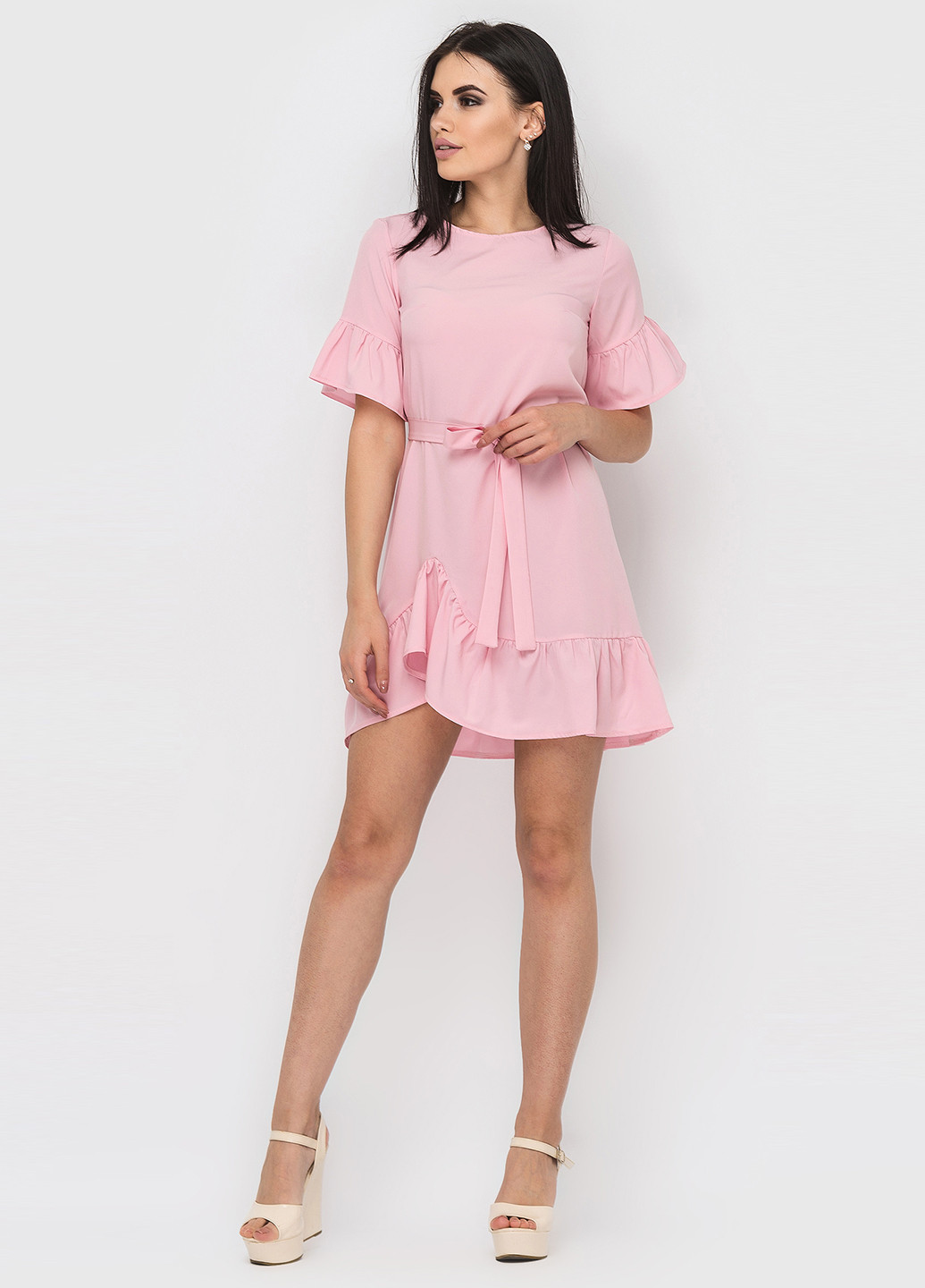 Розовое кэжуал платье Larionoff однотонное