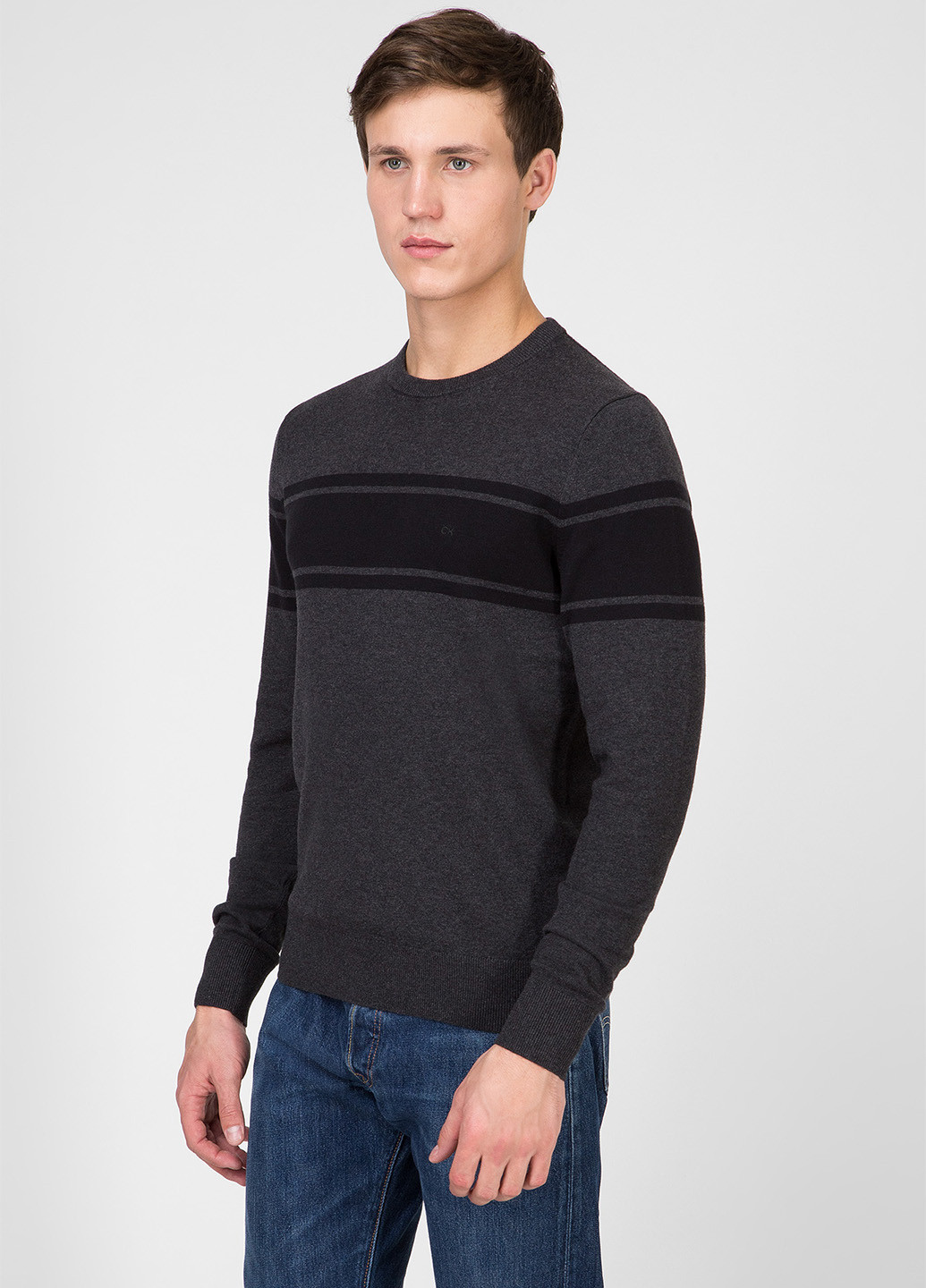 Серый демисезонный свитер джемпер Calvin Klein