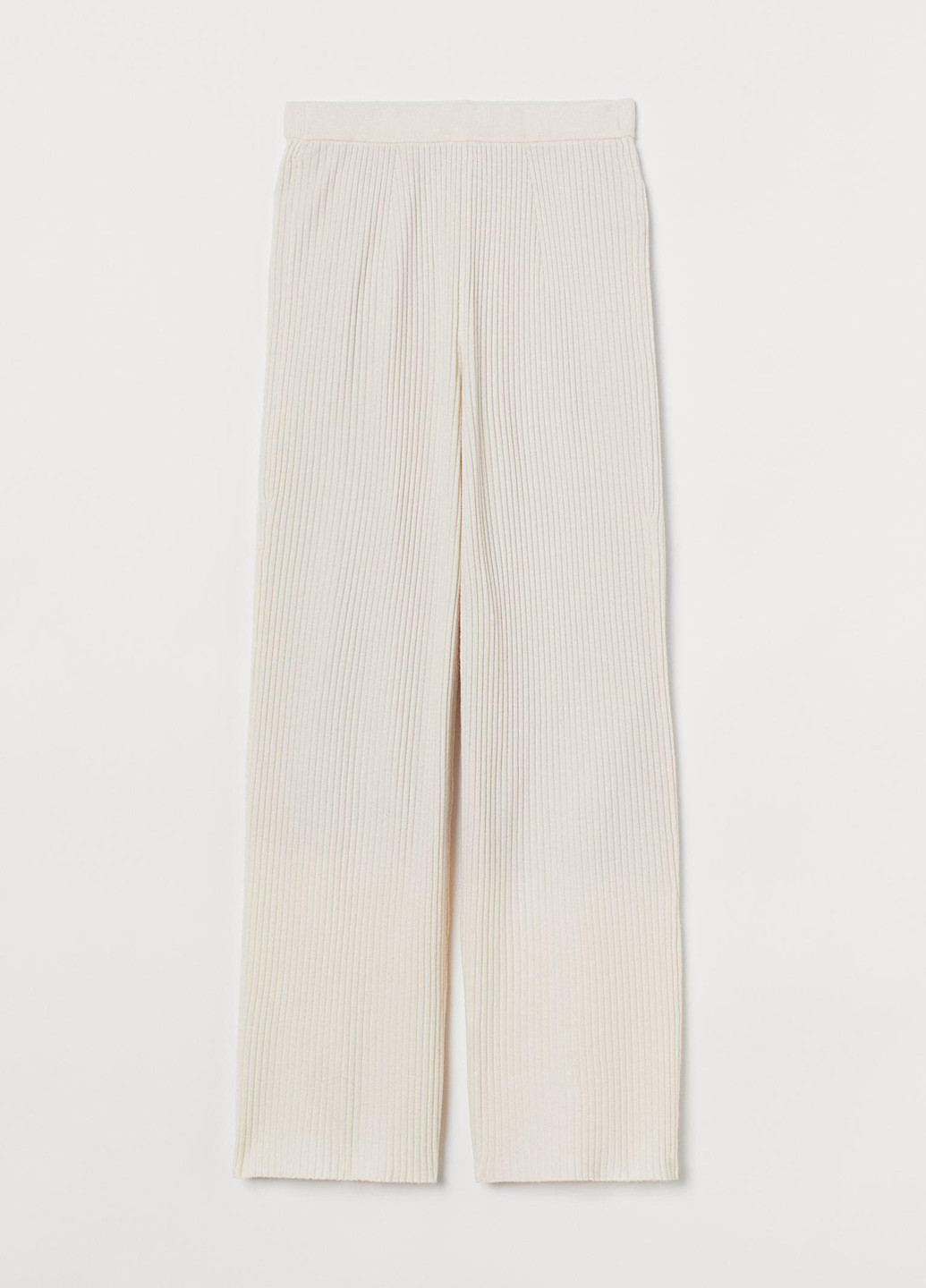 Светло-бежевые кэжуал демисезонные клеш брюки H&M