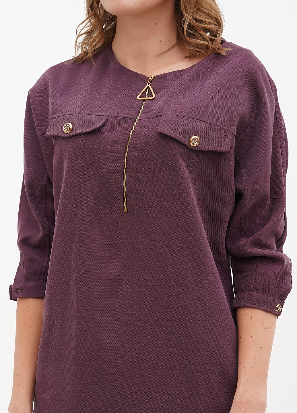 Сливовое кэжуал платье Sassofono однотонное