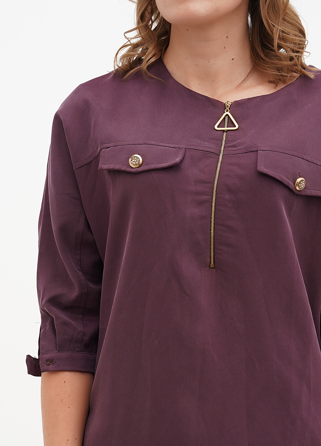 Сливовое кэжуал платье Sassofono однотонное