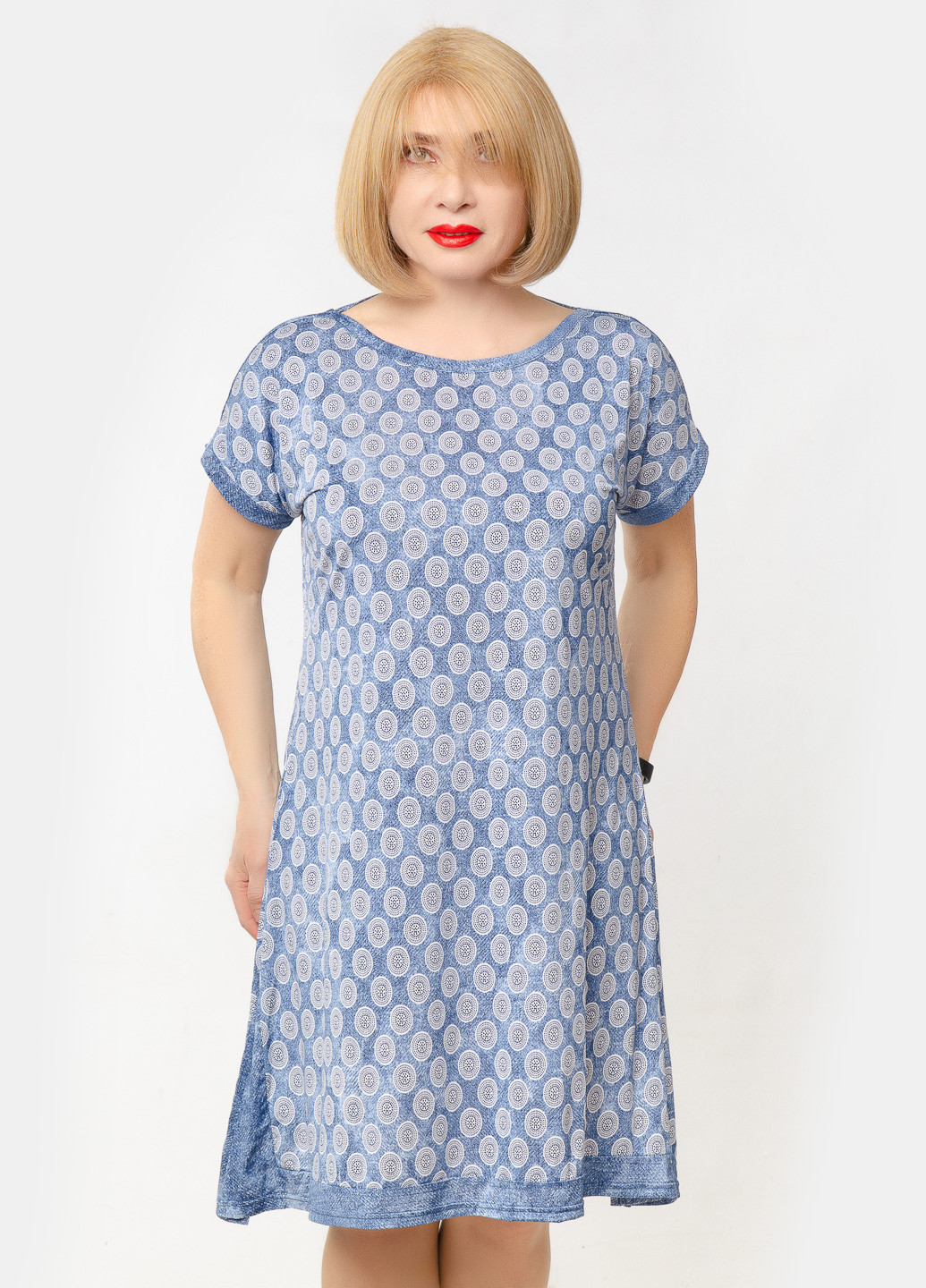 Блакитна кежуал сукня сукня-футболка LibeAmore в горошок