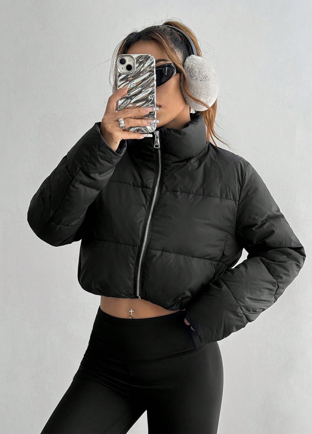 Черная демисезонная куртка SHEIN