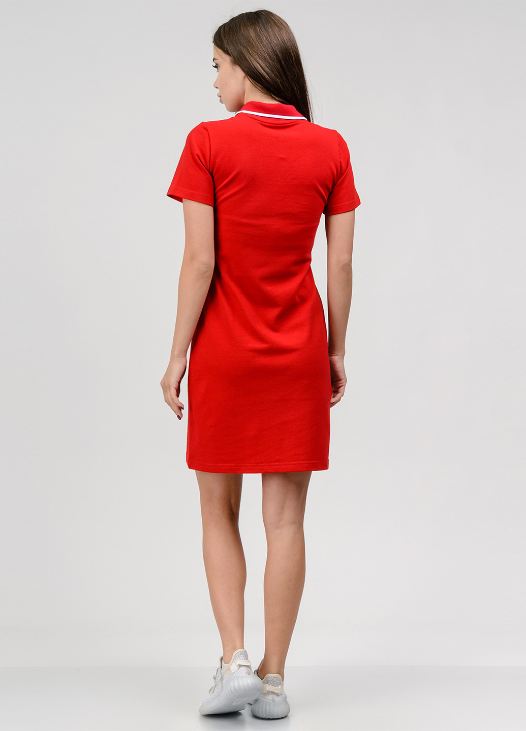 Красное кэжуал платье поло Go Fitness с логотипом