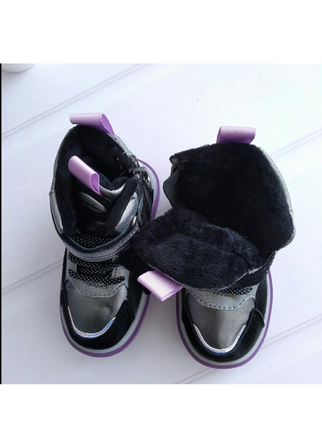 Серебряные кэжуал зимние ботинки для девочки Bessky