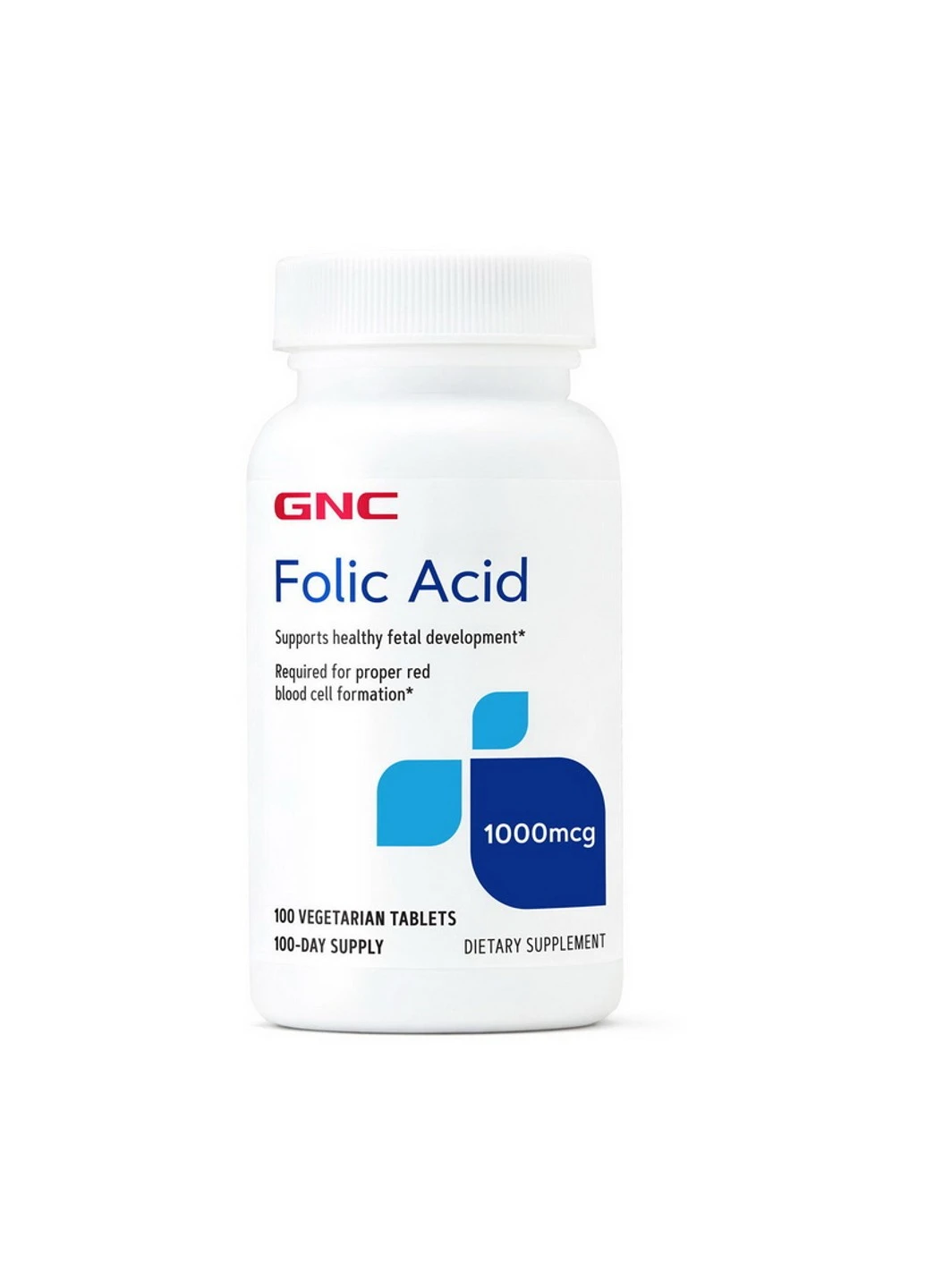 Фолієва кислота Folic Acid 1000 mcg 100 таблеток GNC (255408191)
