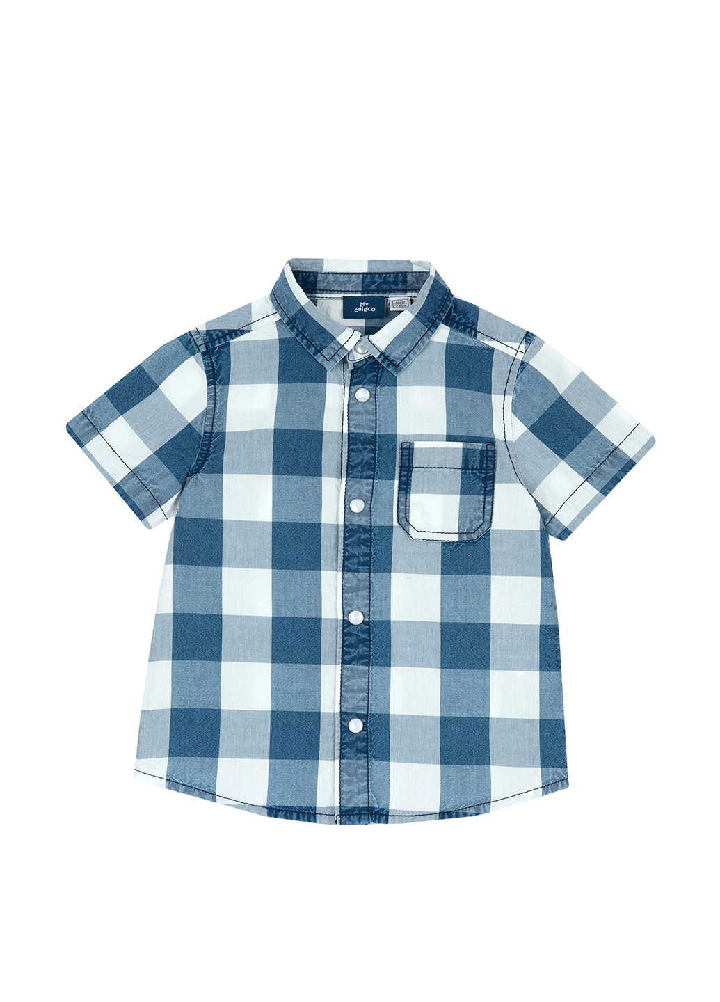 Темно-голубой кэжуал рубашка в клетку Chicco