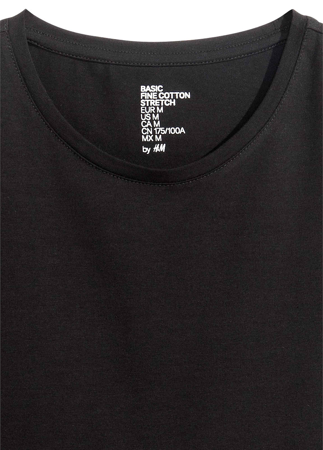 Черная футболка с коротким рукавом H&M