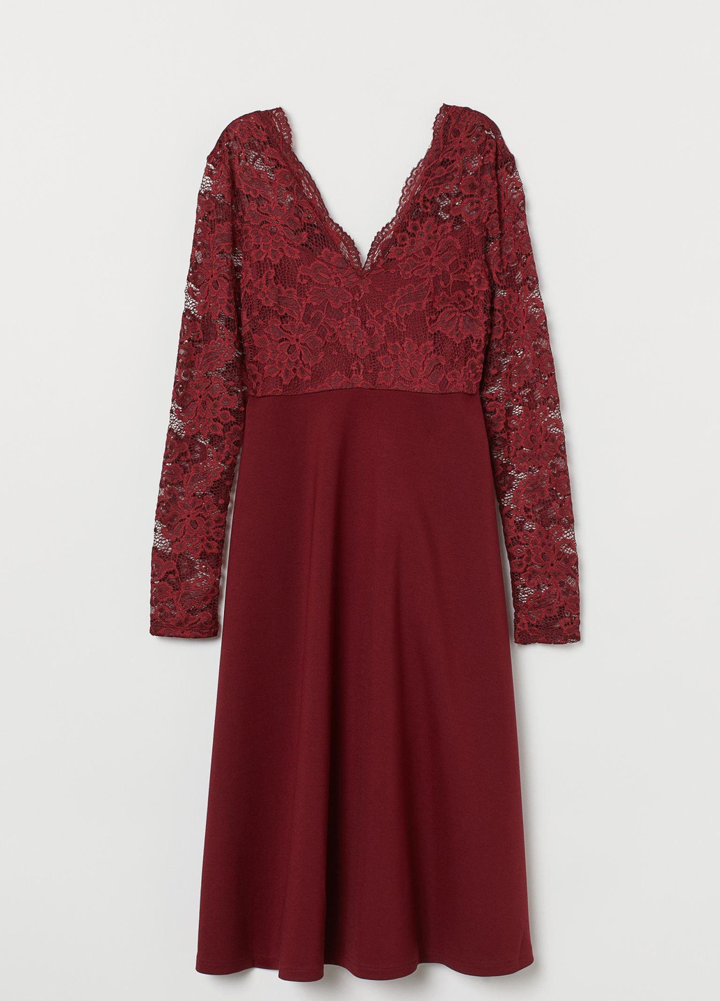 Бордовое платье демисезон H&M